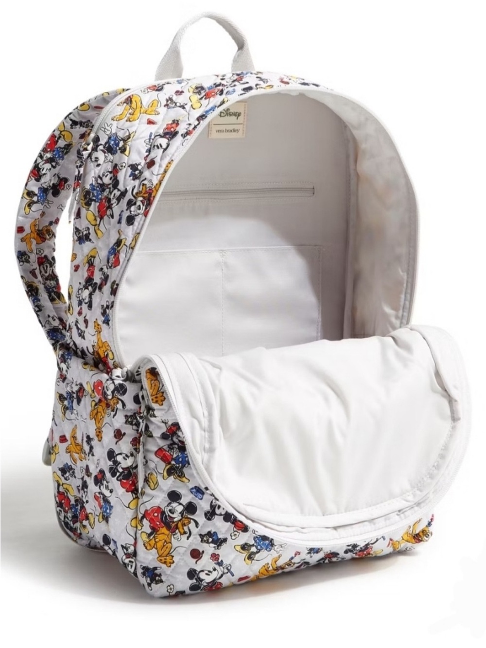 Vera Bradley Mickey and Family White Disney Character Quilted Backpack - New - Picture 3 of 4